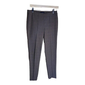 Talbots Women's Brown Micro Houndstooth Stripe Pleated Crease Dress Pants Size 2
